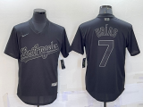 MLB Los Angeles Dodgers #7 Julio Urias Black Pitch Black Fashion Jersey