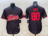 Men's San Francisco 49ers #80 Jerry Rice Black Baseball Nike Jersey