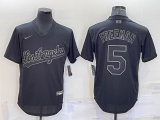 MLB Los Angeles Dodgers #5 Freddie Freeman Black Pitch Black Fashion Jersey