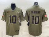 Men's Los Angeles Chargers #10 Justin Herbert 2022 Olive Salute To Service Limited Jersey