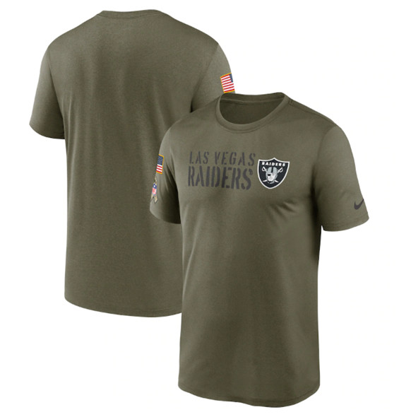 Men's Las Vegas Raiders 2022 Olive Salute To Service Legend Team T-Shirt