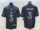 Men's Denver Broncos #3 Russell Wilson Black Reflective Limited Jersey