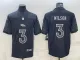Men's Denver Broncos #3 Russell Wilson Black Reflective Limited Jersey