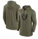 Men's Las Vegas Raiders 2022 Olive Salute To Service Tonal Pullover Hoodie