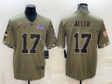 Men's Buffalo Bills #17 Josh Allen 2022 Olive Salute To Service Limited Jersey