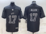 Men's Buffalo Bills #17 Josh Allen Black Reflective Limited Jersey