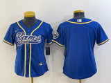 Women Los Angeles Rams Blank Blue Baseball Nike Jersey