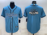 Men's Carolina Panthers Blue Team Big Logo With Patch Baseball Nike Jersey