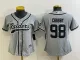 Women Las Vegas Raiders #98 Maxx Crosby Grey Baseball Jersey