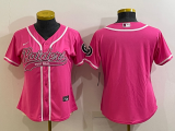 Women Las Vegas Raiders Blank Pink Baseball Jersey