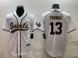 Men's New Orleans Saints #13 Michael Thomas White Baseball Nike Jersey