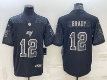 Men's Tampa Bay Buccaneers #12 Tom Brady Black Reflective Limited Jersey