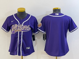 Women  Minnesota Vikings Purple Baseball Nike Jersey