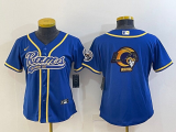 Women Los Angeles Rams Blue Team Big Logo With Patch Baseball Nike Jersey