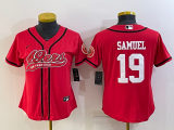 Women San Francisco 49ers #19 Deebo Samuel Red Baseball Jersey