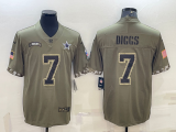 Men's Dallas Cowboys #7 Trevon Diggs 2022 Olive Salute To Service Limited Jersey