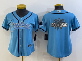 Women Carolina Panthers Blue Team Big Logo With Patch Baseball Nike Jersey