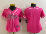 Women San Francisco 49ers Blank Pink Baseball Jersey