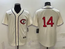 Men's Chicago Cubs #14 Ernie Banks 2022 Cream Field Of Dreams Jersey