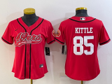 Women San Francisco 49ers #85 George Kittle Red Baseball Jersey