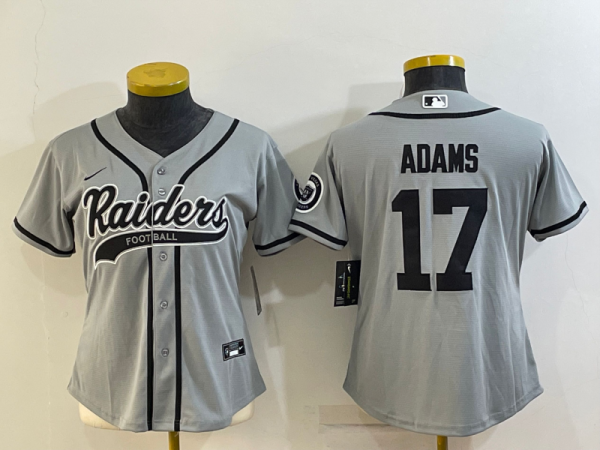 Women Las Vegas Raiders #17 Davante Adams Grey Baseball Nike Jersey