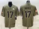 Men's Miami Dolphins #17 Waddle 2022 Olive Salute To Service Limited Jersey