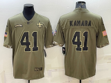 Men's New Orleans Saints #41 Alvin Kamara 2022 Olive Salute To Service Limited Jersey