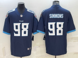 Men's Tennessee Titans #98 Simmons Navy Vapor Untouchable Limited Jersey