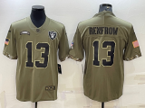 Men's Las Vegas Raiders #13 Hunter Renfrow 2022 Olive Salute To Service Limited Jersey