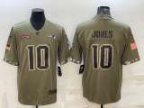 Men's New England Patriots #10 Mac Jones 2022 Olive Salute To Service Limited Jersey