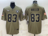 Men's Las Vegas Raiders #83 Darren Waller 2022 Olive Salute To Service Limited Jersey