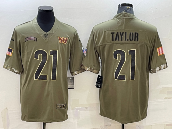 Men's Washington Commanders #21 Sean Taylor 2022 Olive Salute To Service Limited Jersey