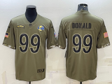 Men's Los Angeles Rams #99 Aaron Donald 2022 Olive Salute To Service Limited Jersey