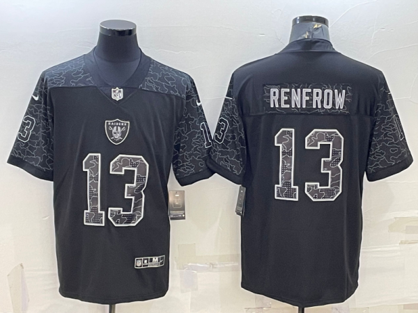 Men's Las Vegas Raiders #13 Hunter Renfrow Black Reflective Limited Jersey