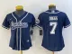 Women Dallas Cowboys #7 Trevon Diggs Navy Nike Baseball Jersey