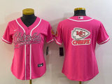 Women Kansas City Chiefs Pink Team Big Logo With Patch Baseball Nike Jersey