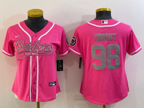 Women Las Vegas Raiders #98 Maxx Crosby Pink Baseball Nike Jersey