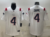 Men's New England Patriots #4 Zappe White 2021 Vapor Untouchable Limited Jersey