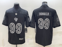 Men's Los Angeles Rams #99 Aaron Donald Black Reflective Limited Jersey