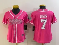 Women Dallas Cowboys #7 Trevon Diggs Pink Baseball Nike Jersey