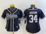 Women Las Vegas Raiders #34 Bo Jackson Black Baseball Nike Jersey