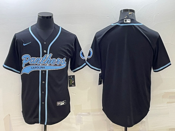 Men's Carolina Panthers Blank Black Baseball Nike Jersey