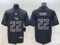 Men's Tennessee Titans #22 Derrick Henry Black Reflective Limited Jersey
