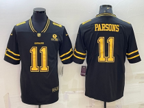 Men's Dallas Cowboys #11 Micah Parsons Black Gold Edition With 1960 Patch Limited Jersey