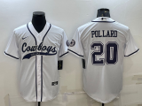 Men's Dallas Cowboys #20 Pollard White Nike Baseball Jersey