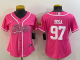 Women San Francisco 49ers #97 Nick Bosa Pink Baseball Nike Jersey