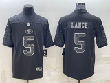 Men's San Francisco 49ers #5 Trey Lance Black Reflective Limited Jersey