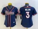 Women Denver Broncos #3 Russell Wilson Blue Baseball Nike Jersey