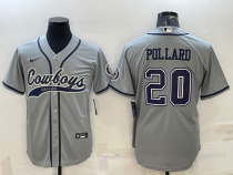 Men's Dallas Cowboys #20 Pollard Grey Nike Baseball Jersey