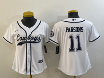 Women Dallas Cowboys #11 Micah Parsons White Baseball Nike Jersey